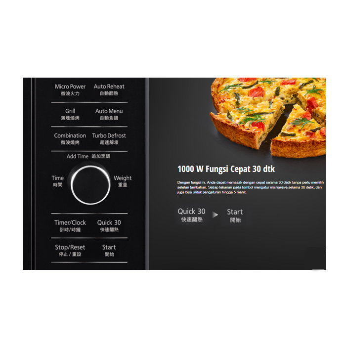 Panasonic Microwave Oven Grill 31 Liter - NNGT65JBTTE
